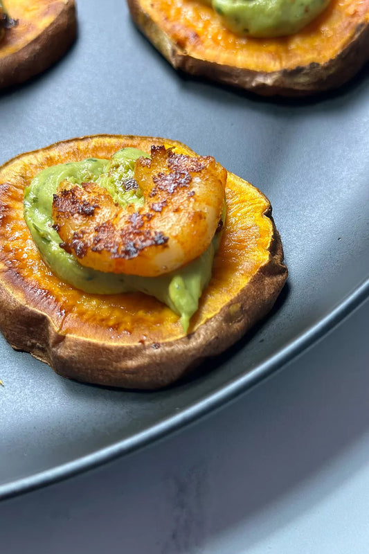 Shrimp & Guacamole Sweet Potato Bites Recipe